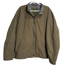 Timberland Men's Canvas Barn Coat Olive Green  Gray Zip Up XXL