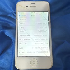 Apple iPhone 4S White MD244LL/A AT T Touchscreen Bluetooth Enabled iOS 7.0.2