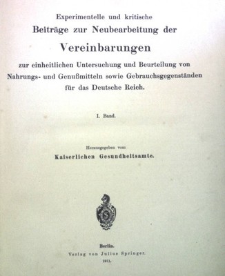 Experimentelle und kritische Beiträge zur Neubearbeitung der Vereinbarungen zur 