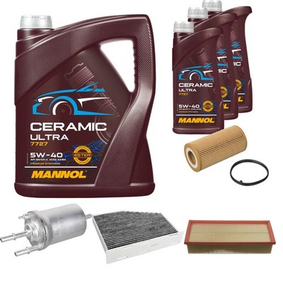FEBI Inspektionspaket 8L MANNOL Ceramic 5W-40 für Audi TT 2.0 TFSI A3 Sportback