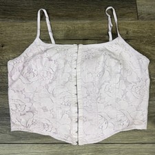 Floral Lace Corset Bustier Top Lavender Lrg Cottagecore Coquette Boho Fairycore