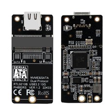 M2 to USB 3.1 TYPE C Adapter for NVME SSD M.2 SATA SSD to USB C Riser Board Gen2