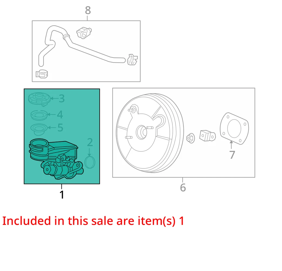 Honda Civic 2021 cilindro maestro de frenos OEM 64 k millas - LKQ428650863 Foto 4 de 4