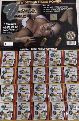 VG --- V= GRA  gold natural supplement for men -  20 COUNT - EXP 7/2028 vg vg 
