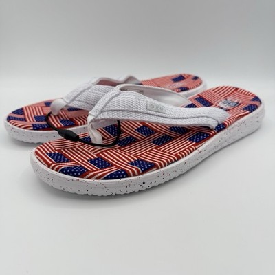HEY DUDE SAMI H20 SALUTE Men 12 Flip Flop Sandals American Flag Red/White/Blue HEY DUDE SAMI H20 SALUTE Men main image 2