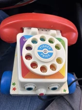 Fisher Price Chatter Phone Pull Toy Vintage Style 2009 Basic Fun Rotary Toy