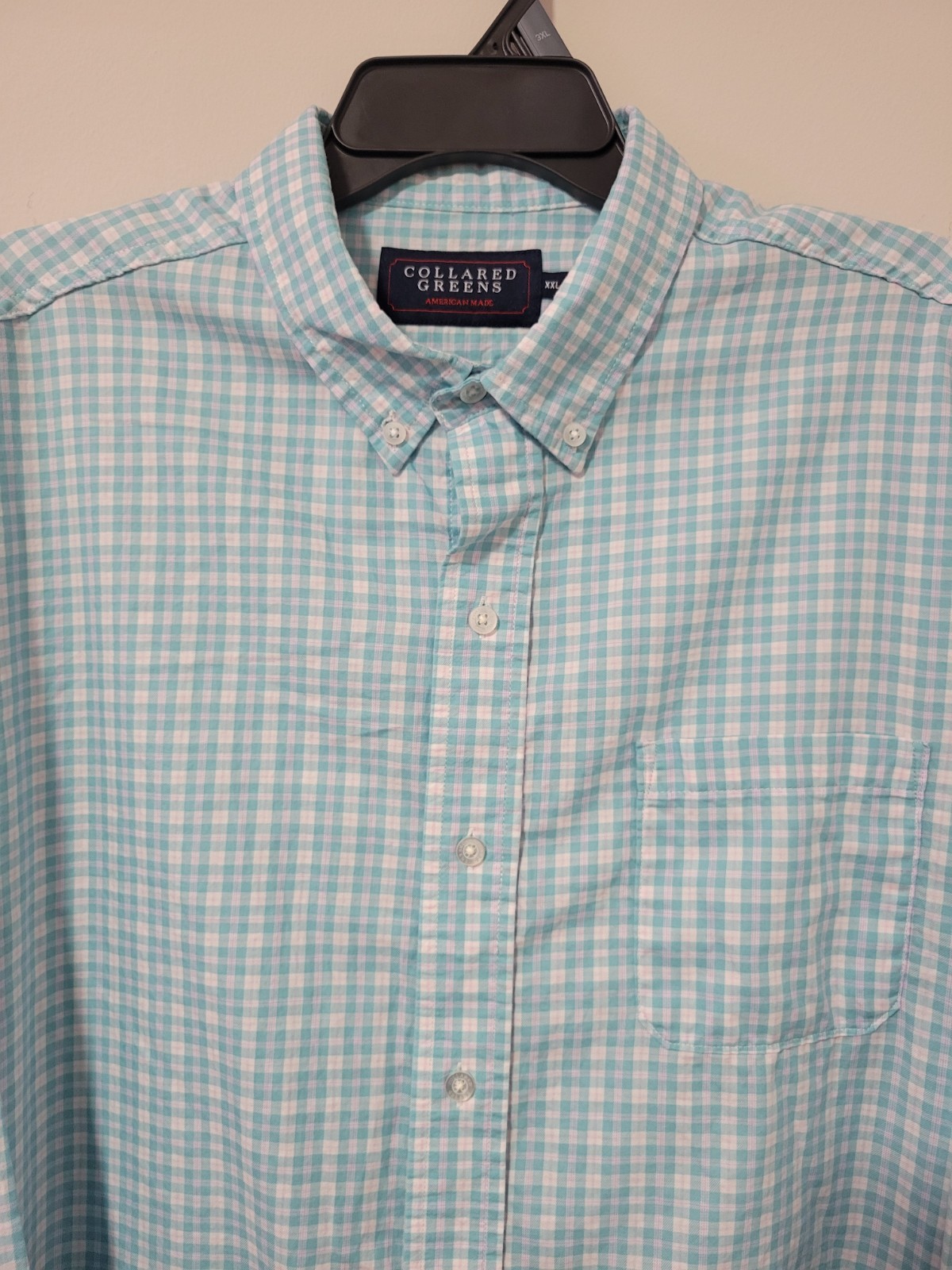 Collared Greens Gingham Button Down Shirt Mens XX… - image 3