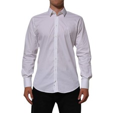 DOLCE & GABBANA Shirt White Cotton MARTINI Formal Men Dress 40/US15.75/M 570usd
