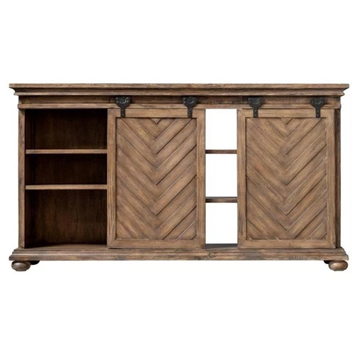 Uttermost Primalia MDF Wood Barn Door Media Console in Antique Honey - Picture 6 of 14