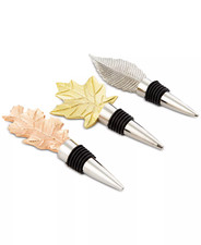 THIRSTYSTONE Metal Leaf Bottle Stoppers, Set of 3, Trio of Leaf-Shaped