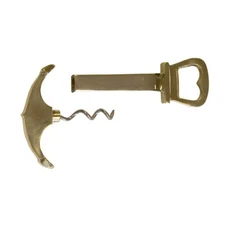 5" Solid Polished Brass Anchor Corkscrew & Bottle Opener Combination