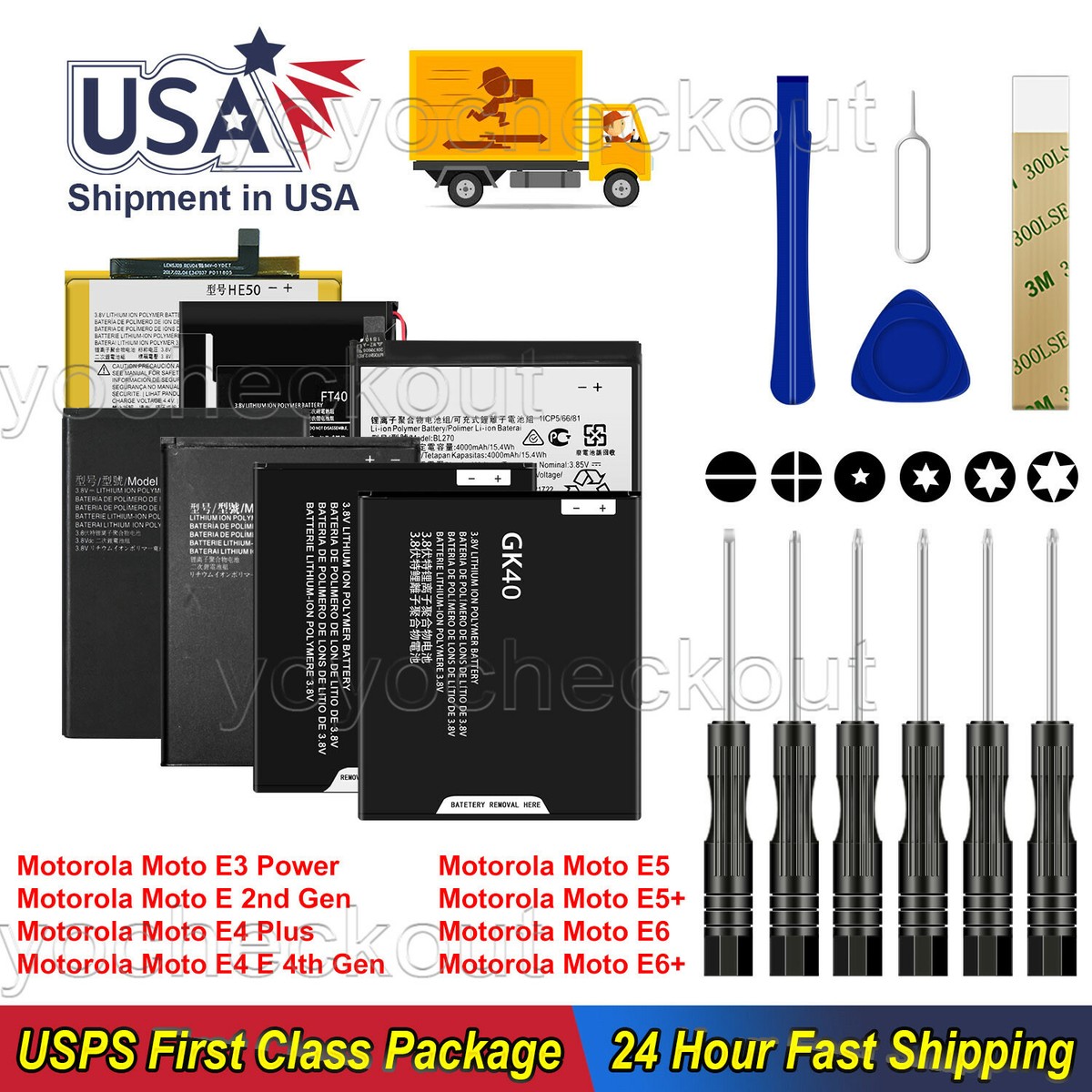 For Motorola Moto E4t &sol; E5 Plus &sol; E4 Plus &sol; E3 Power &sol; E6&plus; Plus Repair Battery