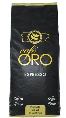 Cafe Oro Coffee Beans 100% Puerto Rican Coffee 2 LB. Bag Free Fast Shipping!