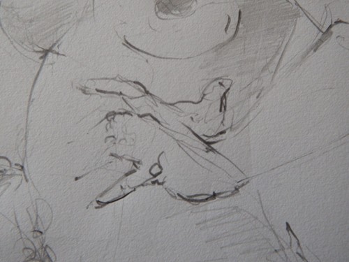 Hand Drawn Pencil Medium Life Drawing Study of a Female Nude in a Standing Pose - Picture 7 of 19