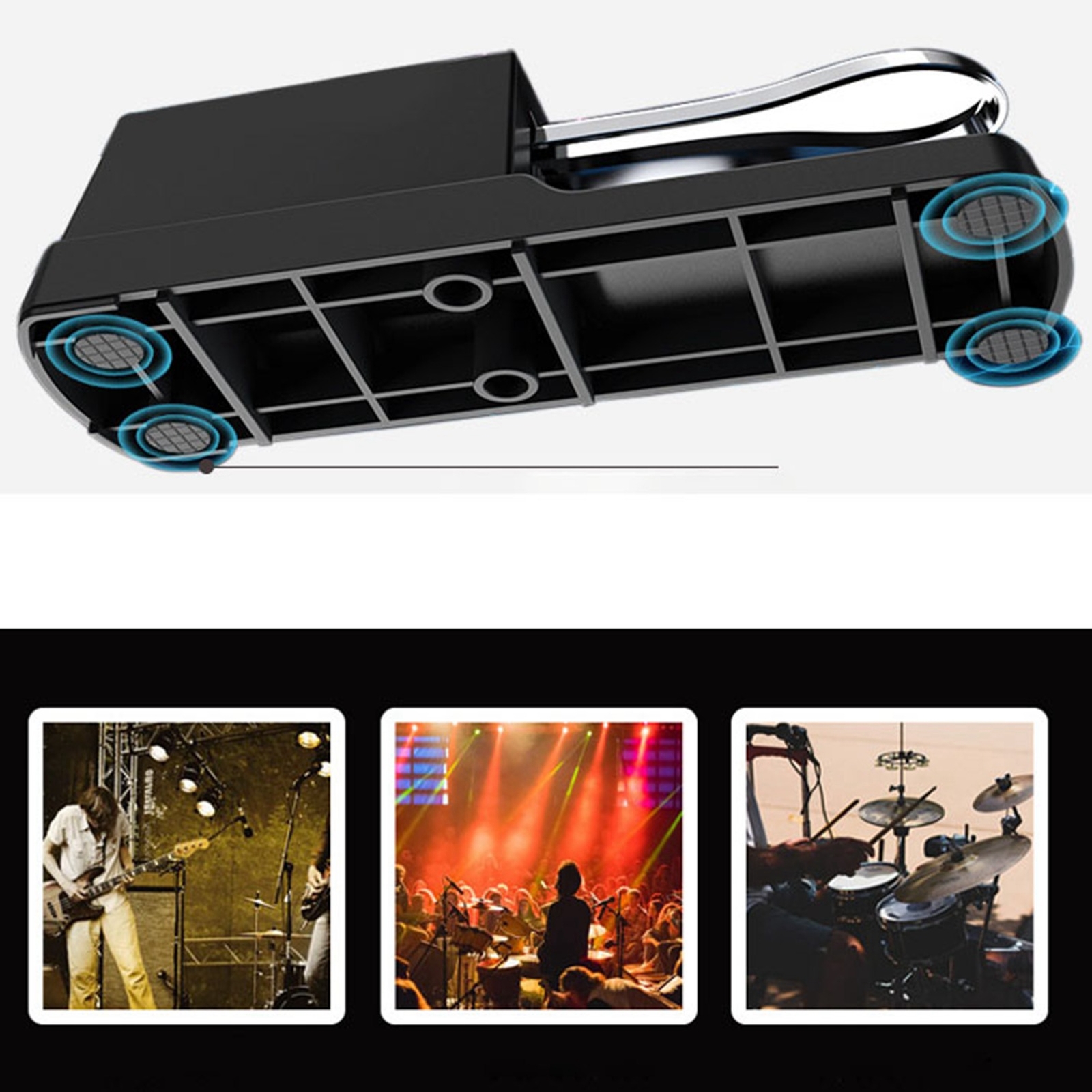 Pedale per pianoforte con cavo antiscivolo pad tastiera pedale di sostegno per rullo manuale Sliver foto 4