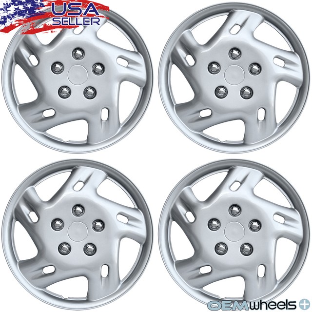 4 NEW OEM SILVER 15" HUB CAPS FITS ISUZU SUV CAR OFFROAD CENTER WHEEL