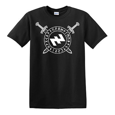 T-shirt rune norvegesi alfabeto vichingo ragnar thor odin valhalla