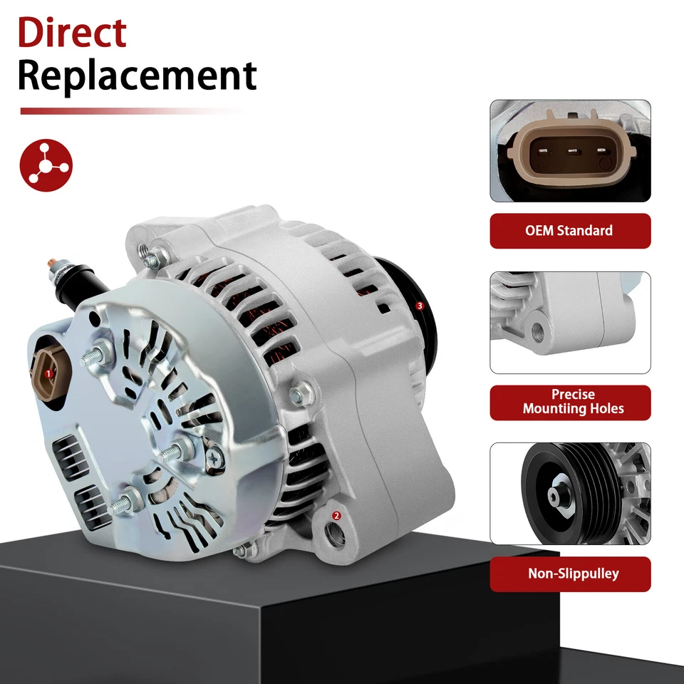 Alternador de aluminio 112357 para Toyota 4Runner Tacoma T100 1996-1999 2,4 L Foto 2 de 4