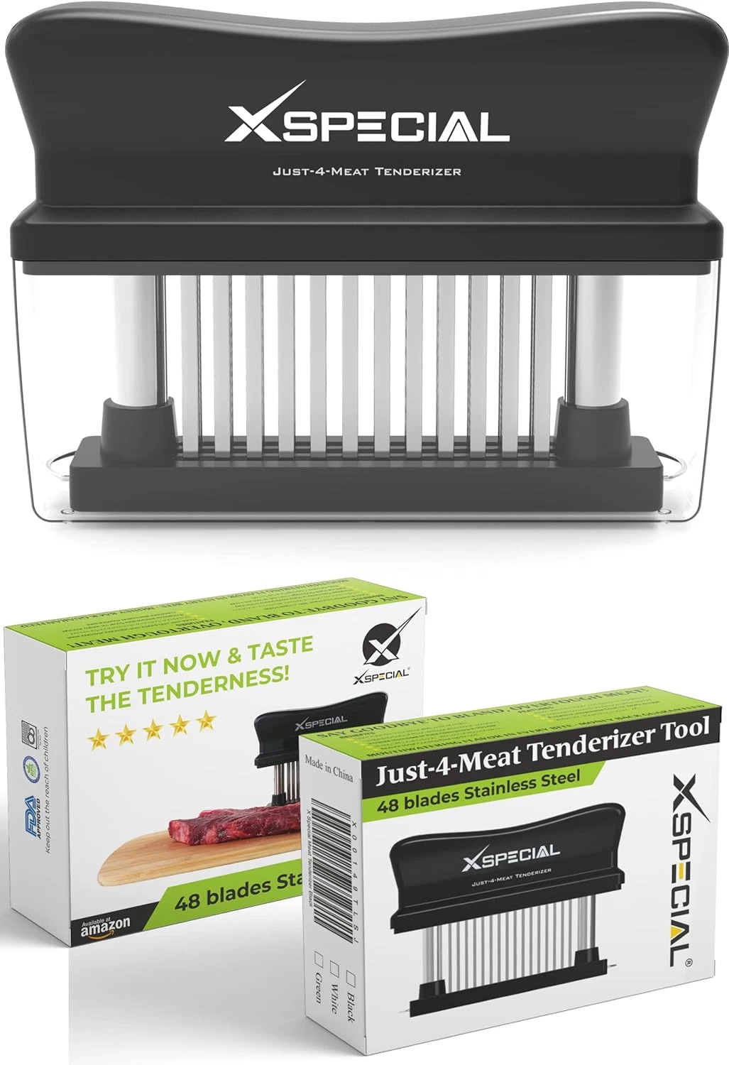 Meat Tenderizer Tool 48 Blades Stainless Steel-Kitchen Tools-Ultra Sharp Pointer
Opens in a new wind