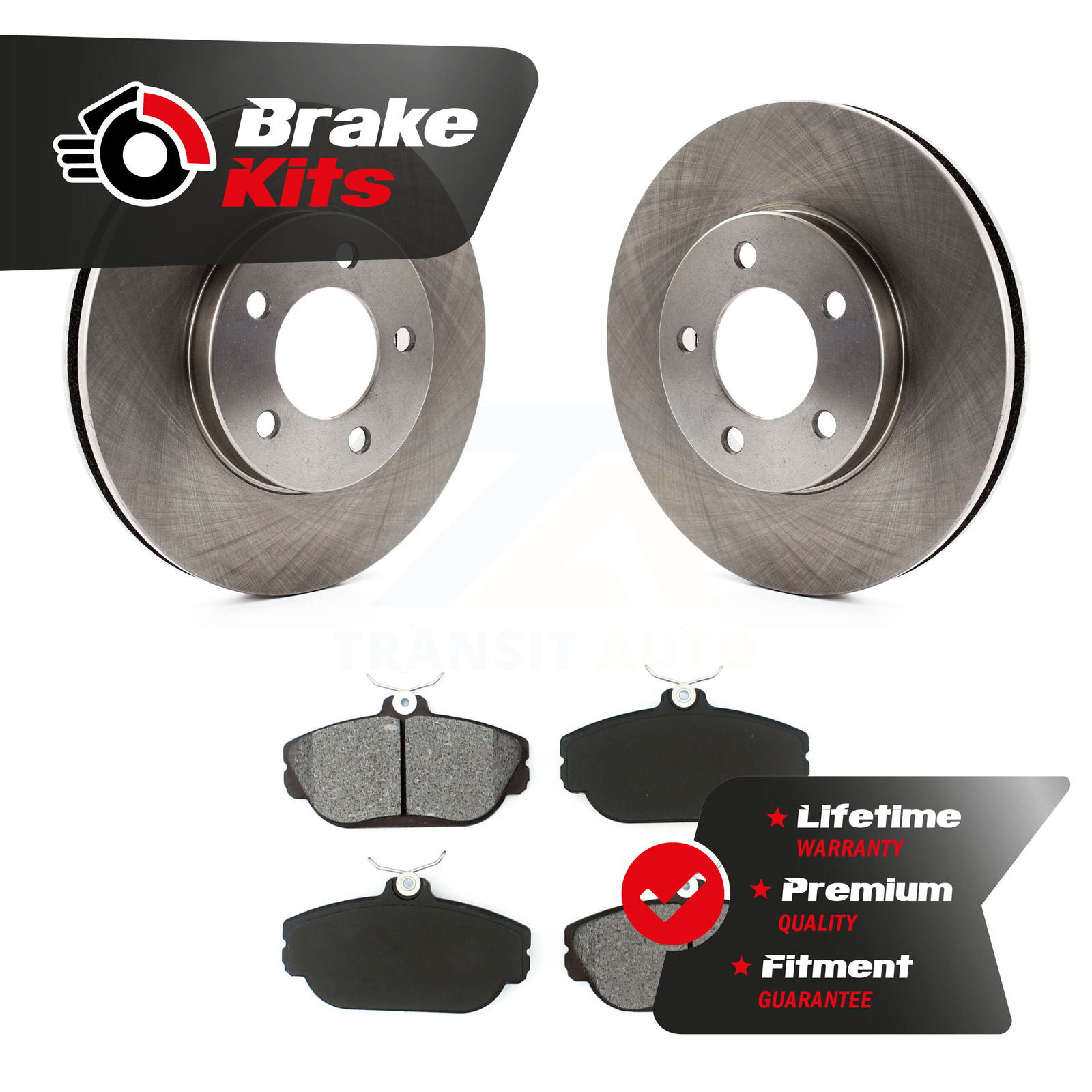 Front Brake Rotor And Semi-Metallic Pad Kit For 1994-2000 Ford Taurus LX SE GL G