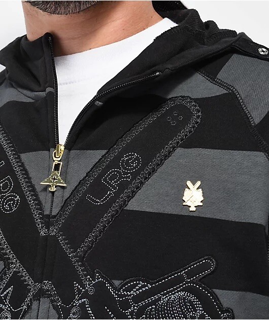 RARE LRG Friday The 47th Zip Hoodie Black / Grey | Size
