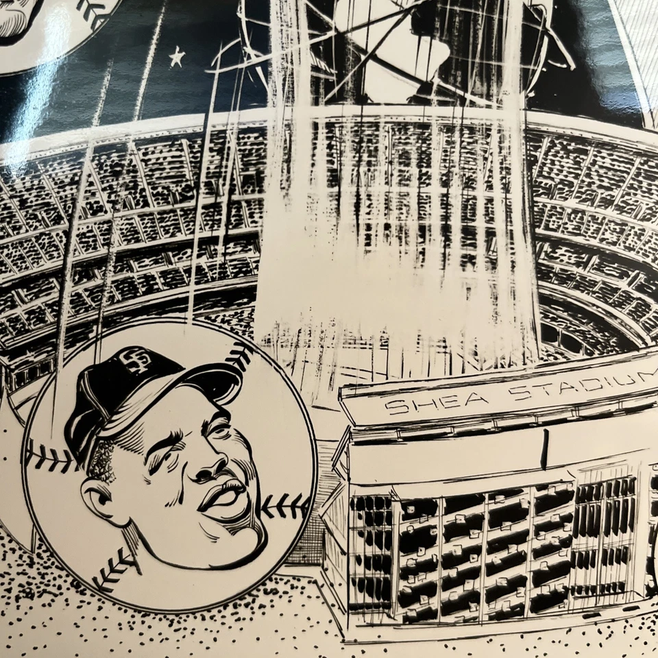 RARE💥ART~NY METS@SHEA~1964 MLB ALL-STAR Game~Lindsey Nelson~Mays~Koufax~Whitey - Image 3 of 4