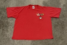 Men  s Vintage 90  s Warner Brothers Bugs Bunny Embroidery Red T-Shirt X-Large