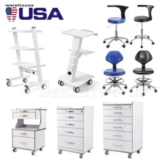 Dental Stool Adjustable Height Mobile Chair/Mobile Cabinet Tool Cart Trolley