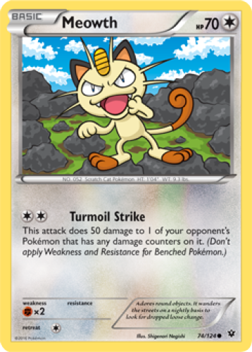 1x Meowth 74/124 XY Fates Collide Pokemon TCG Card NM | eBay