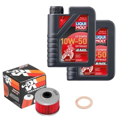 K&N Ölfilter Set LM 10W-50 Off. Race 2L für Kawasaki KFX 450 R KSF SF450BBB 2011