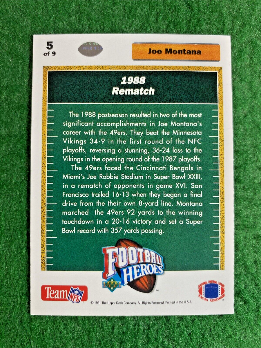 1981 Upper Deck #5/9 football heroes Joe Montana San Francisco