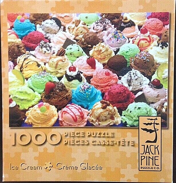 Ice Cream COMP 1000 pc puzzle 27x19 Delicious Chocolate Pistachio Cherry Vanilla