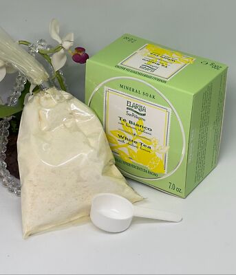 Perlier Elariia White Tea Mineral Bath Soak  w/ Italian Lemon - 7 oz -New in Box