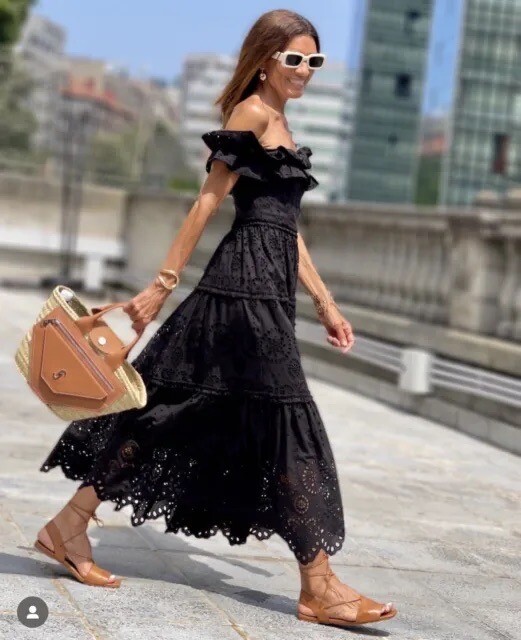 green emerald velvet dress Dress / JNBY Vintage Polka Dot Print Pleated Round Neck Short Sleeve Dress Black / Xs