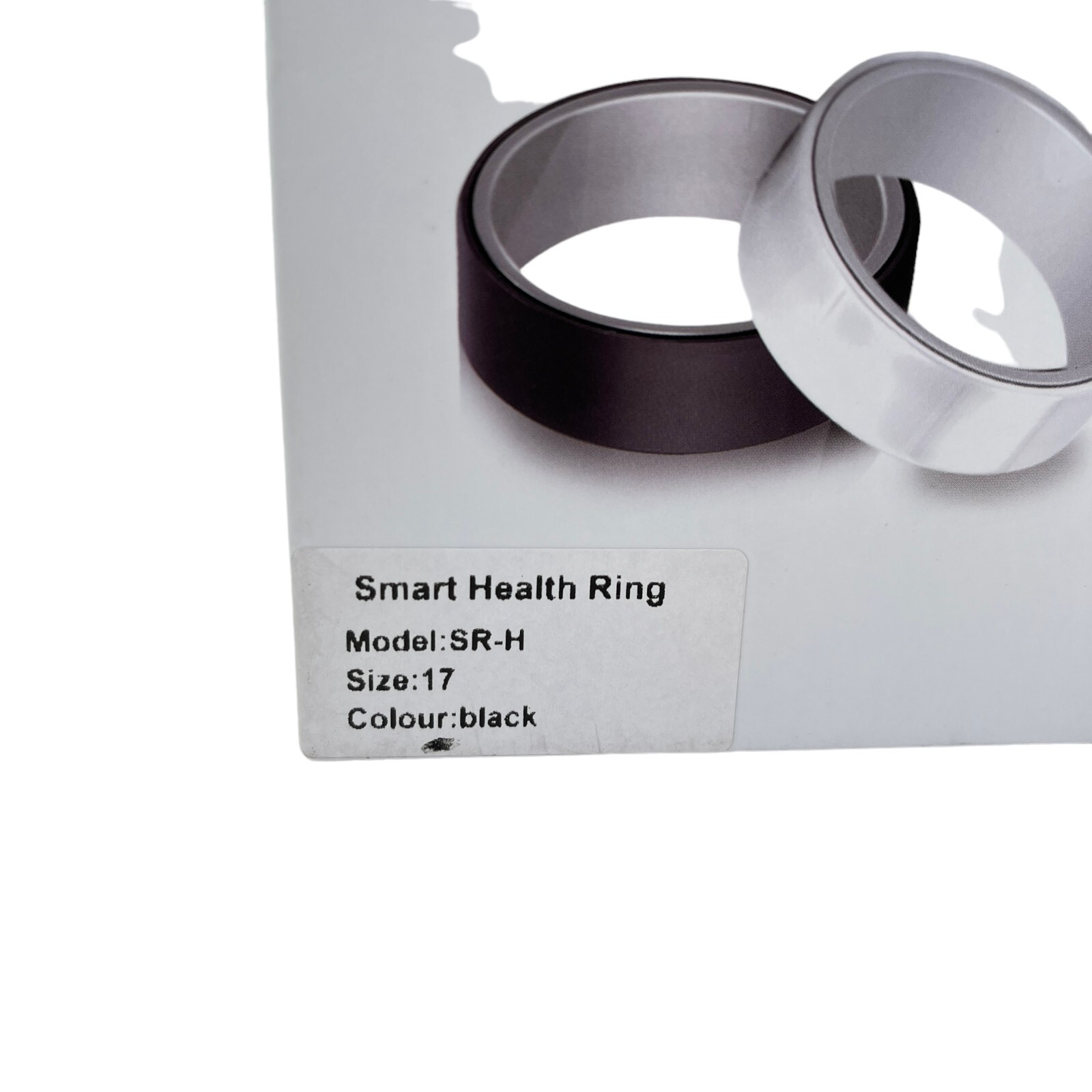 Fitiger SRH Black Waterproof Smart Health Fitness Tracker Ring Size 17