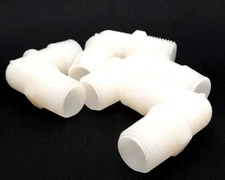 Lot of 4 COLE-PARMER L8-12NN Nylon Elbow Connector, 1/2"NPTx3/4"ID
