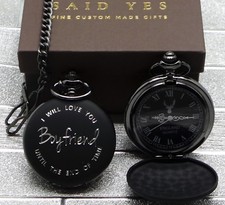 BOYFRIEND Pocket Watch Engraved Personalised Luxury Engraved Valentines Day Gift