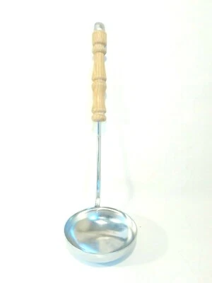 Louche En Inox Manche En Bois soupe Service de Table #CKDB - Photo 1/4