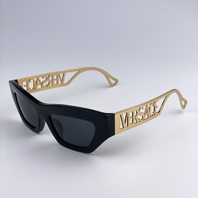 Versace Women Sunglasses Black Gold Grey VE4432U 90s Vintage  display picture 3