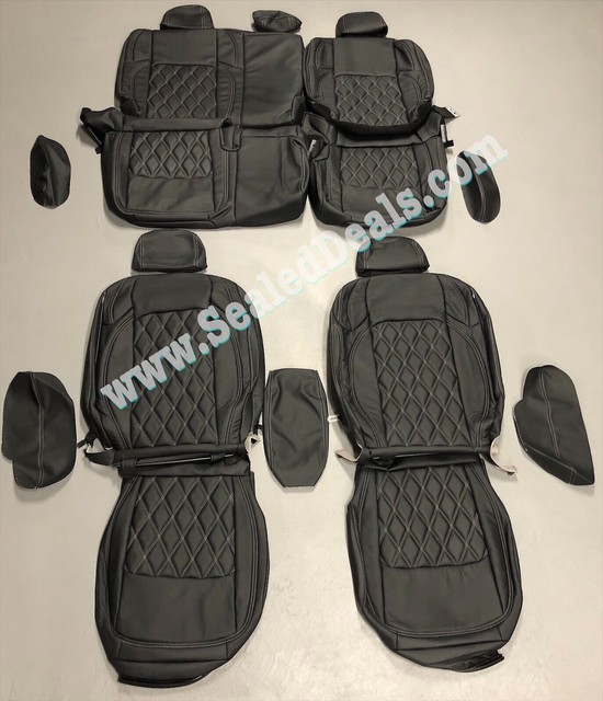 2020 Jeep Gladiator Black w/ Diamond Leather Seat Covers Overland