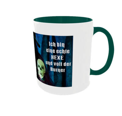 Tasse mit Spruch ich bin eine echte Hexe und voll der Burner