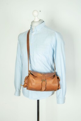Barbour Brown Leather Bag Vintage Satchel Shoulder Buckle Pocket Handbag
