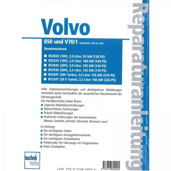 Thumbnail - Volvo 850 / V70/1 Benziner (1992-2001) Reparaturanleitung Bucheli