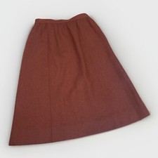 Vintage 1980s The Villager Red Wool Pencil Skirt with Pockets Size 6 Lined