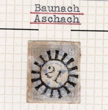 Bavaria Number Stamp 21 Postmarked (BA0817