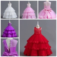 Flower Girl Dress Gown Party Princess Bridesmaid Pageant Ruffles Wedding Dress