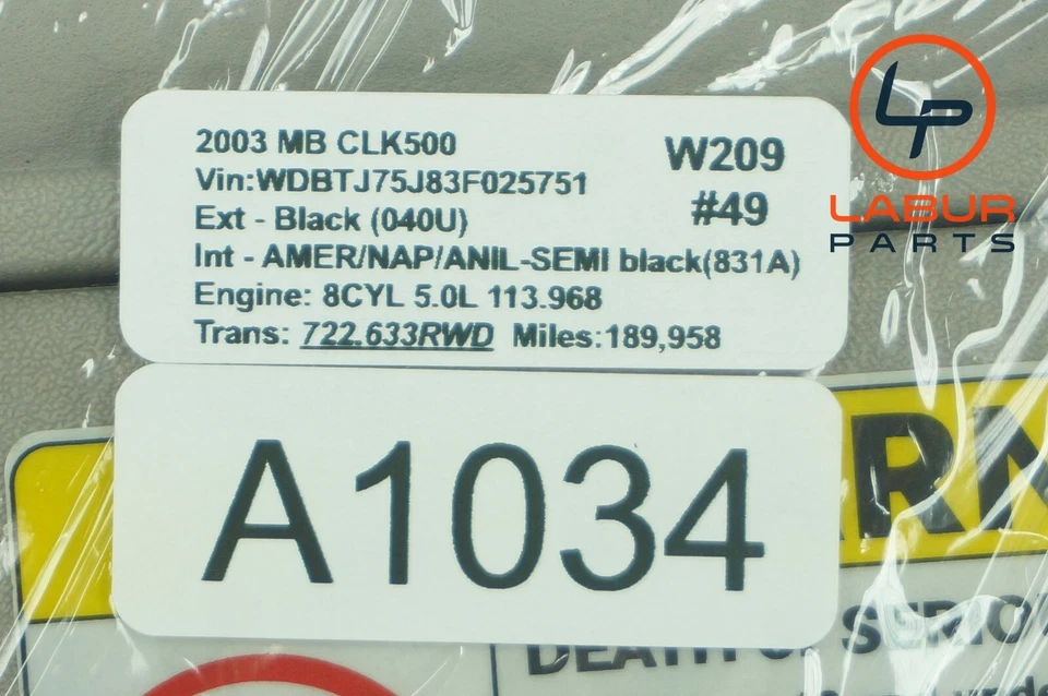 Солнцезащитный козырек для правостороннего пассажира W209 C209 Mercedes класса 03-09 CLK серый A1034 - Изображение 4 из 4