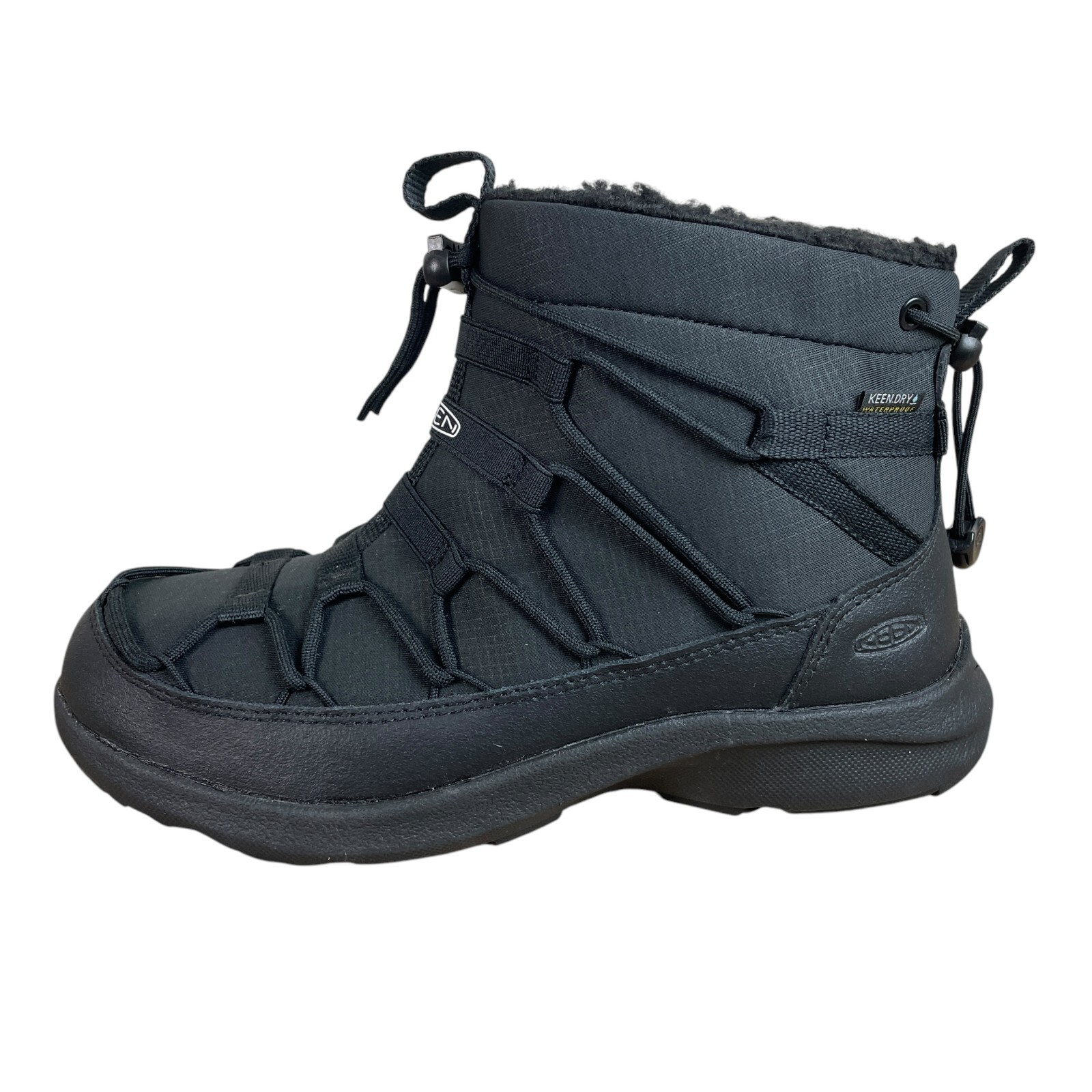 NUOVI stivali da neve Keen donna UNEEK SNK 2 impermeabili chukka taglia 8 neri pelliccia sintetica