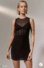 NWT UO Neomi Semi-Sheer Corset Mini Dress Size S