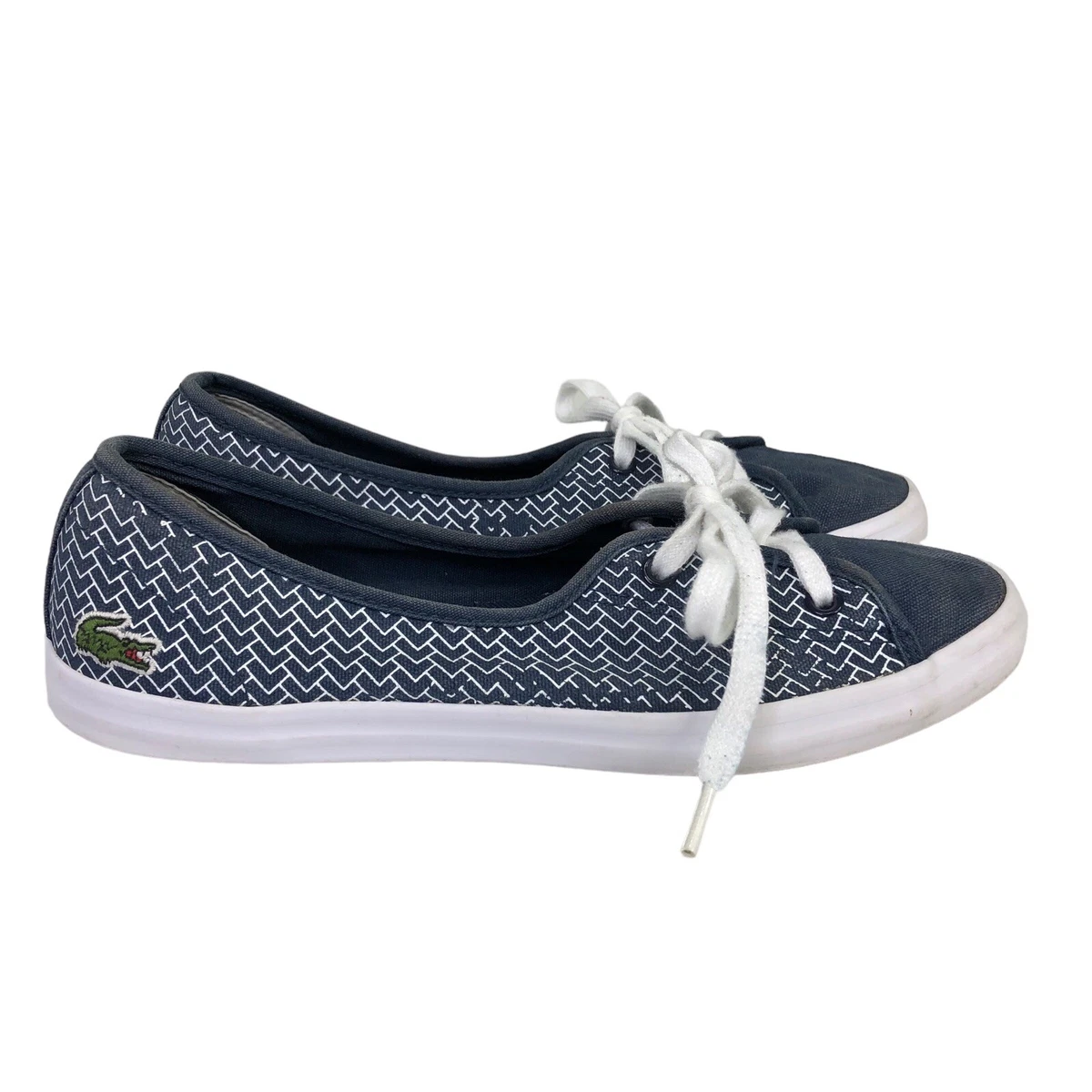 Lacoste Women s Ziane Chunky 318 3 CAW Blue White Lace Up Sneakers Size 6.5